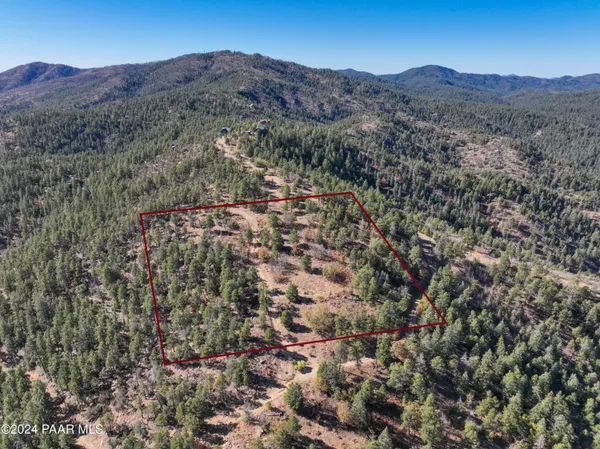 an aerial view of residential house and green space