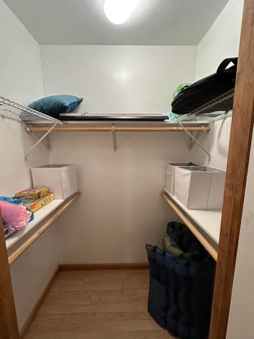 a close view of walk in closet