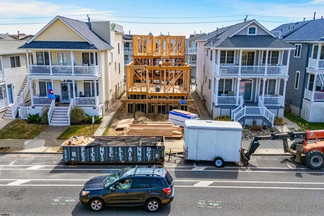 an aerial view of beach and ocean