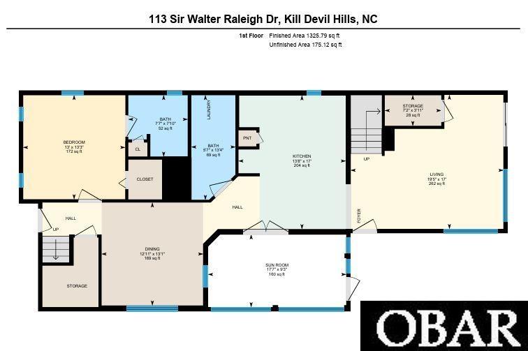 113 Sir Walter Raleigh Drive Kill Devil Hills, NC 27948 - Photo 42 of 43 1st floor plan