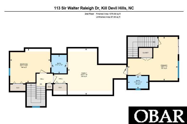 113 Sir Walter Raleigh Drive Kill Devil Hills, NC 27948 - Photo 43 of 43 2nd floor plan
