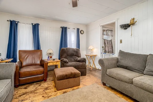 a living room with furniture and a couch