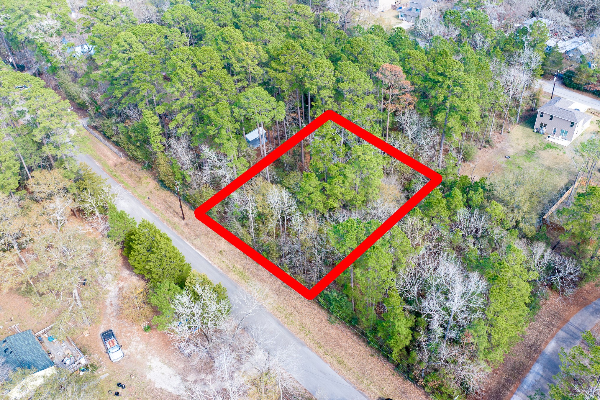 a view of a pathway with a flower garden