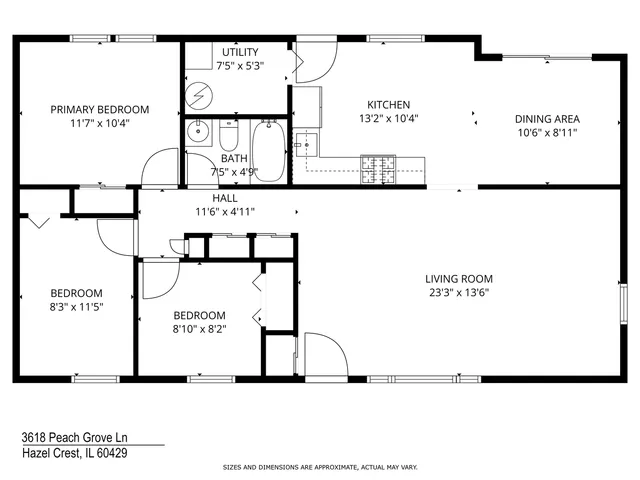 $169,000 | 3618 Peach Grove Lane, Hazel Crest, IL 60429