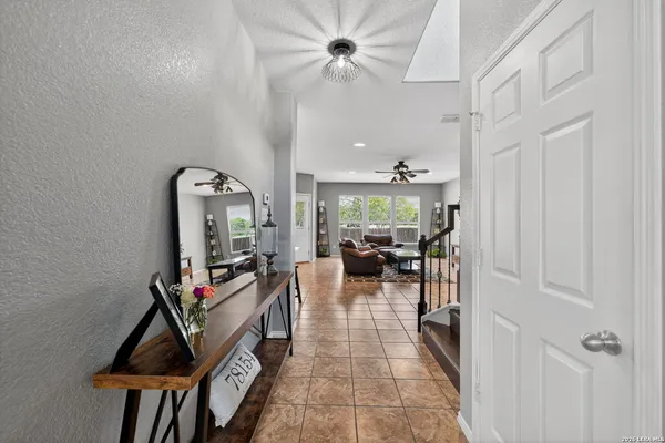 a living room with furniture