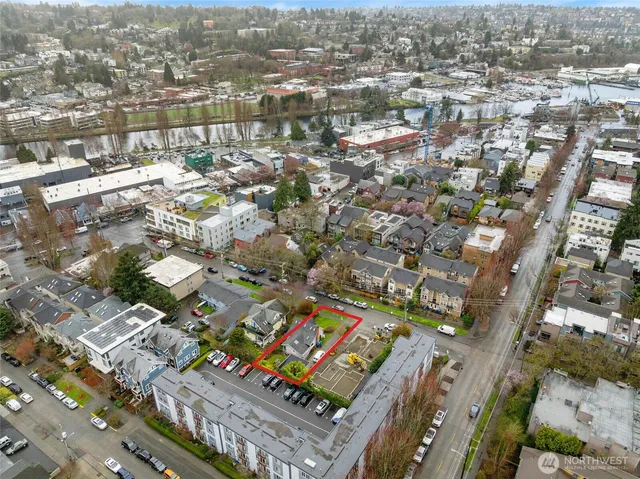 an aerial view of a city