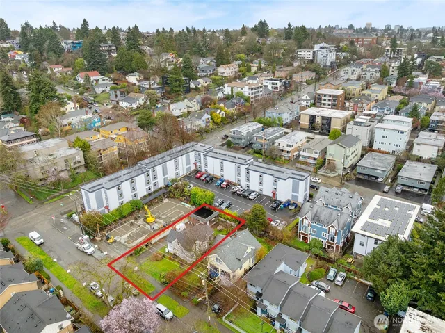 an aerial view of a city
