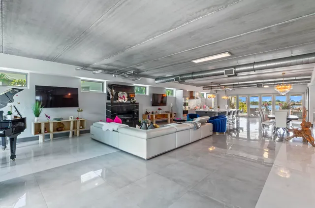a view of a kitchen and a chandelier