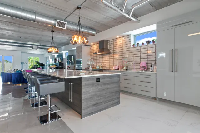 a playing room with furniture and a table