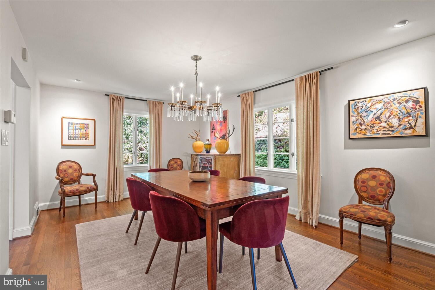 4838 Broad Branch Road Northwest Washington, DC 20008 - Photo 10 of 33 a view of a dining room with furniture window and wooden floor