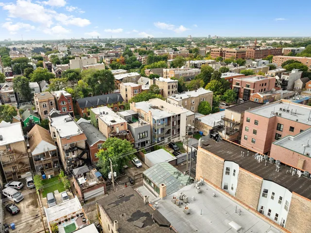 an aerial view of a city