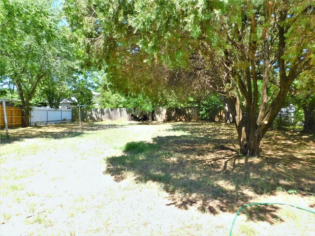 a view of road with large trees
