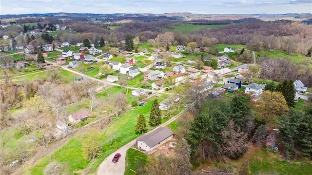 a view of a city with mountain