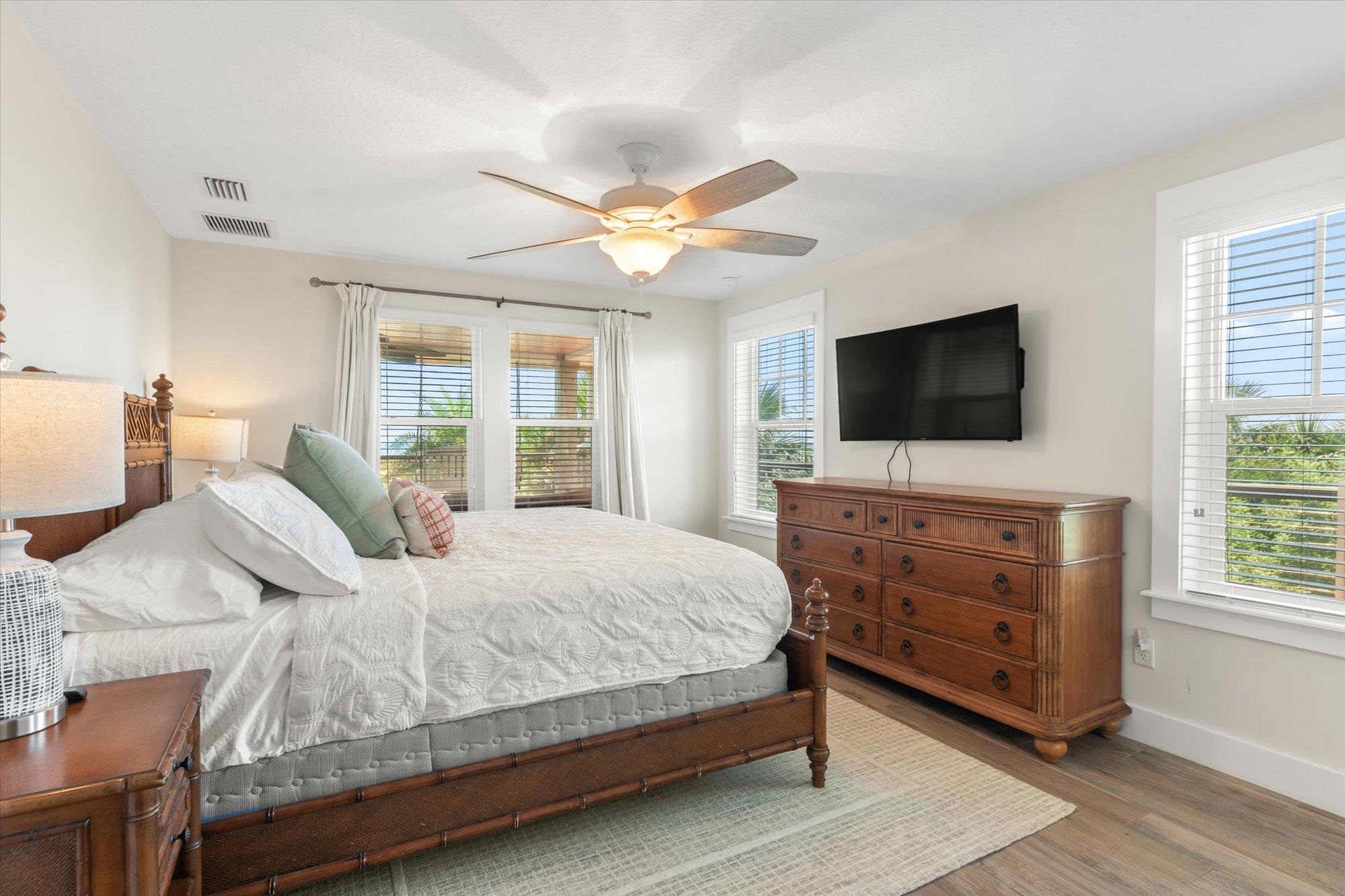 1 2nd Lane St. Augustine, FL 32080 - Photo 45 of 86 a bedroom with a bed and a flat screen tv