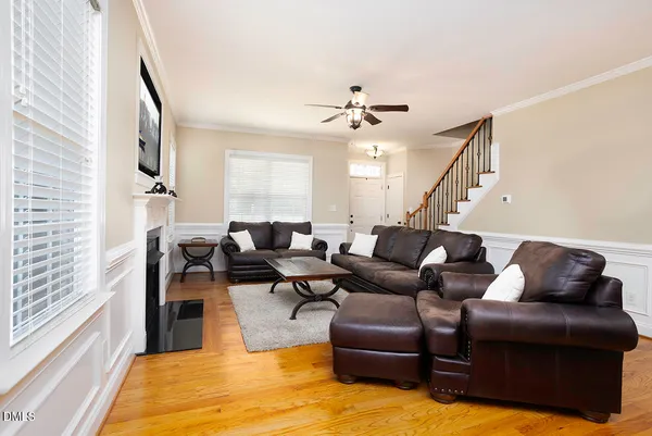 a living room with furniture