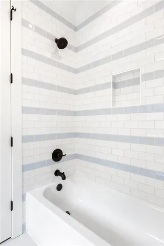 a bathroom with a tub