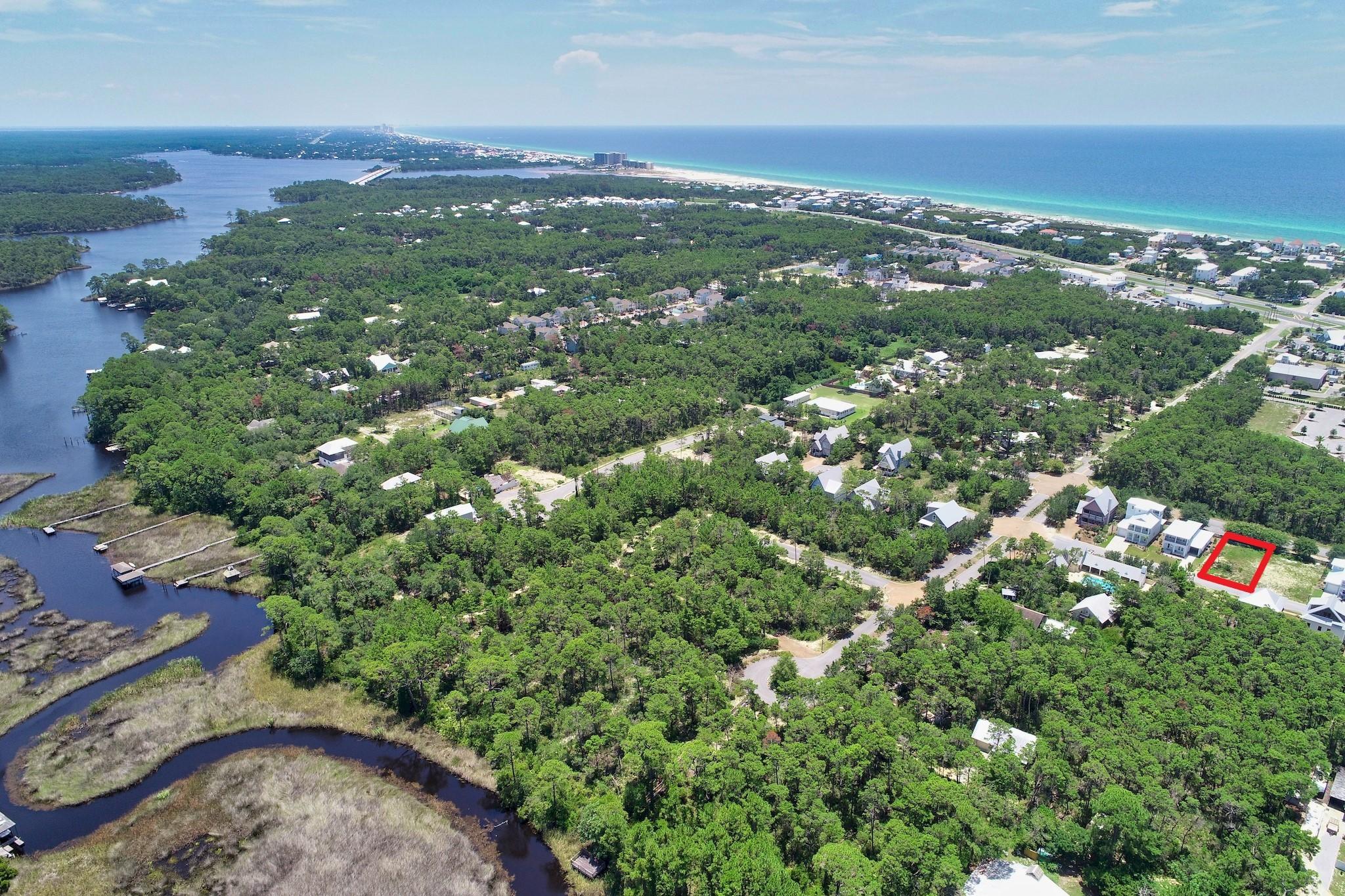Lot 30 West Willow Mist Rd Inlet Beach Inlet Beach, FL 32461 - Photo 5 of 18 an aerial view of a residential houses with outdoor space and trees