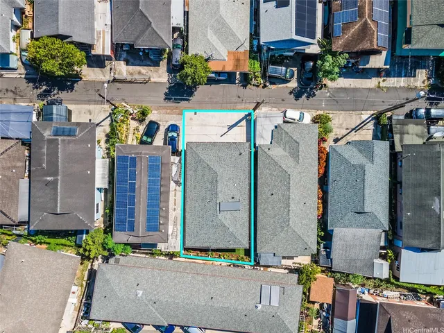 an aerial view of multiple houses
