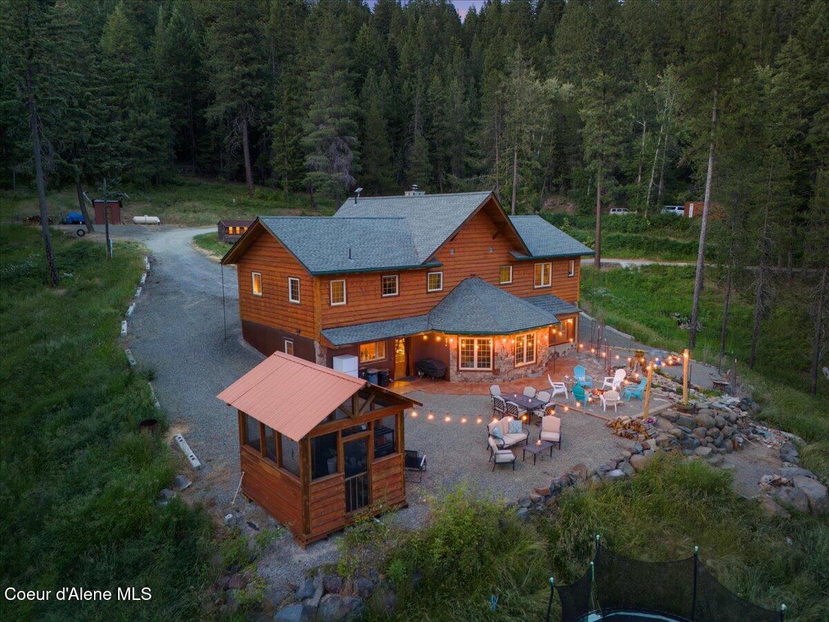 21807 East Doyle Road Cataldo, ID 83810 - Photo 9 of 80 81-Aerial back of home twilight
