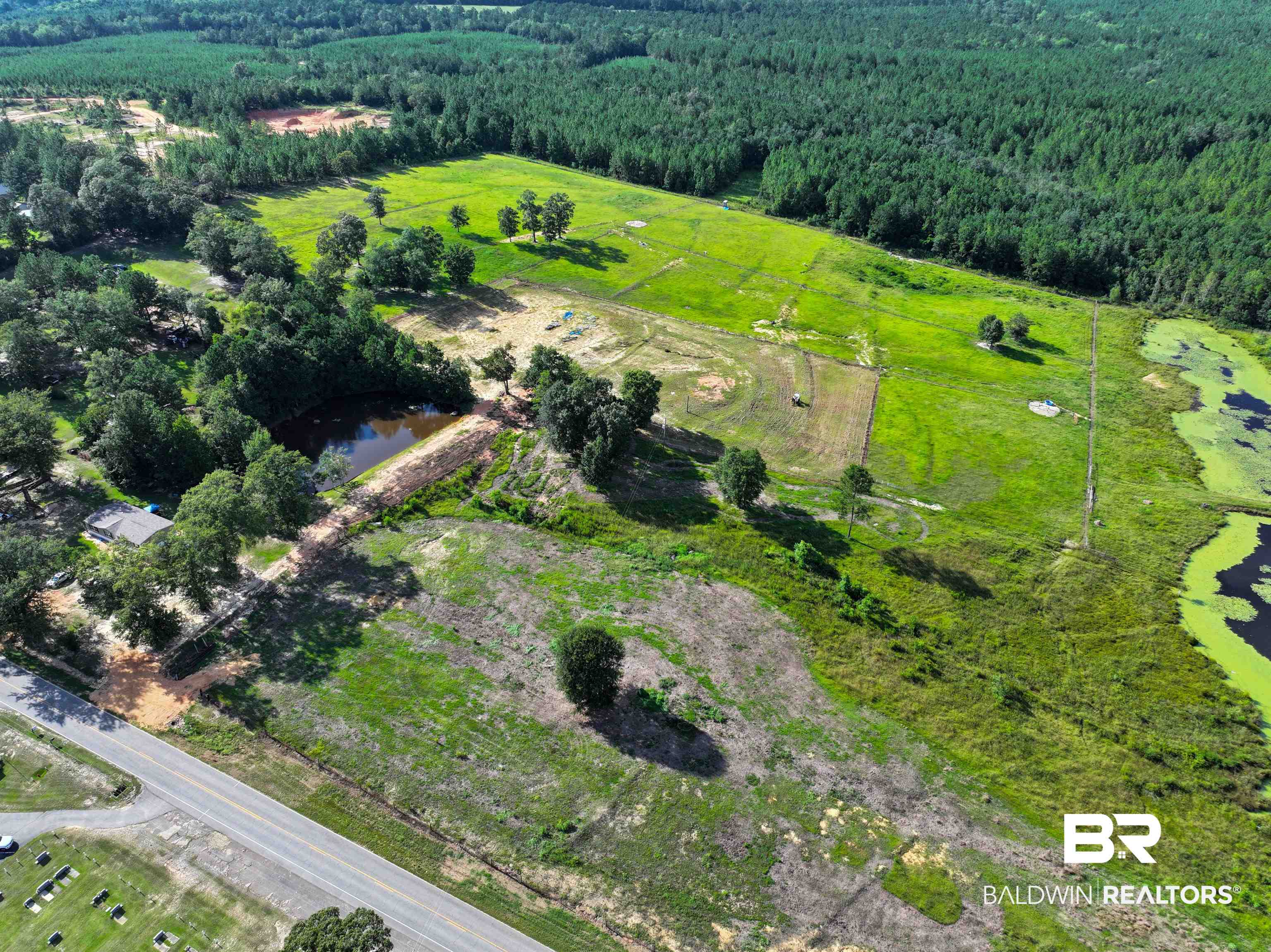 3619 Ridge Road Brewton, AL 36426 - Photo 5 of 5 Aerial view of sparsely populated area with a forest