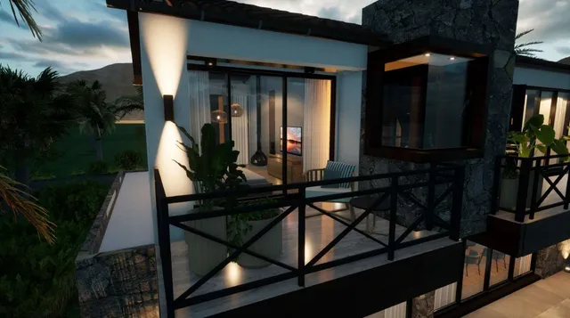 a living room with furniture fireplace and flat screen tv