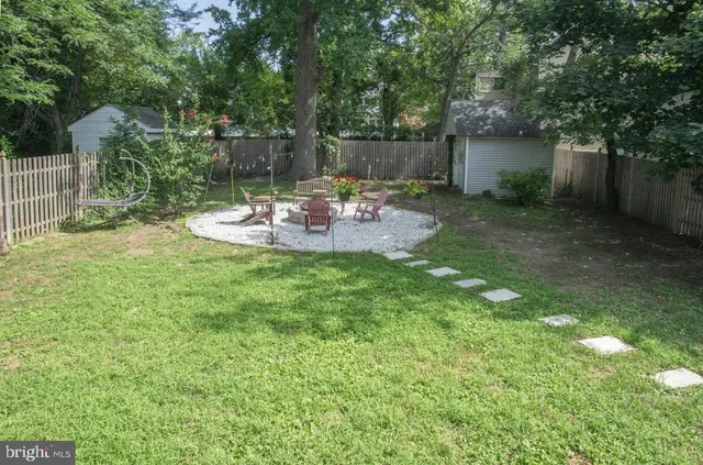 a view of a backyard with a patio
