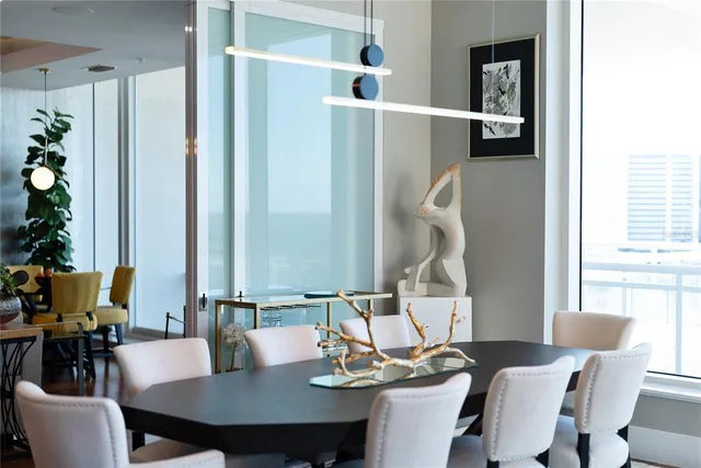 a view of a living room with furniture