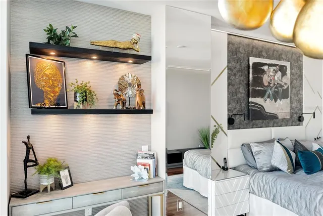 a bathroom with a sink and mirror