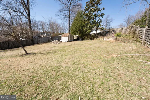 a view of snow on the side of road with large trees