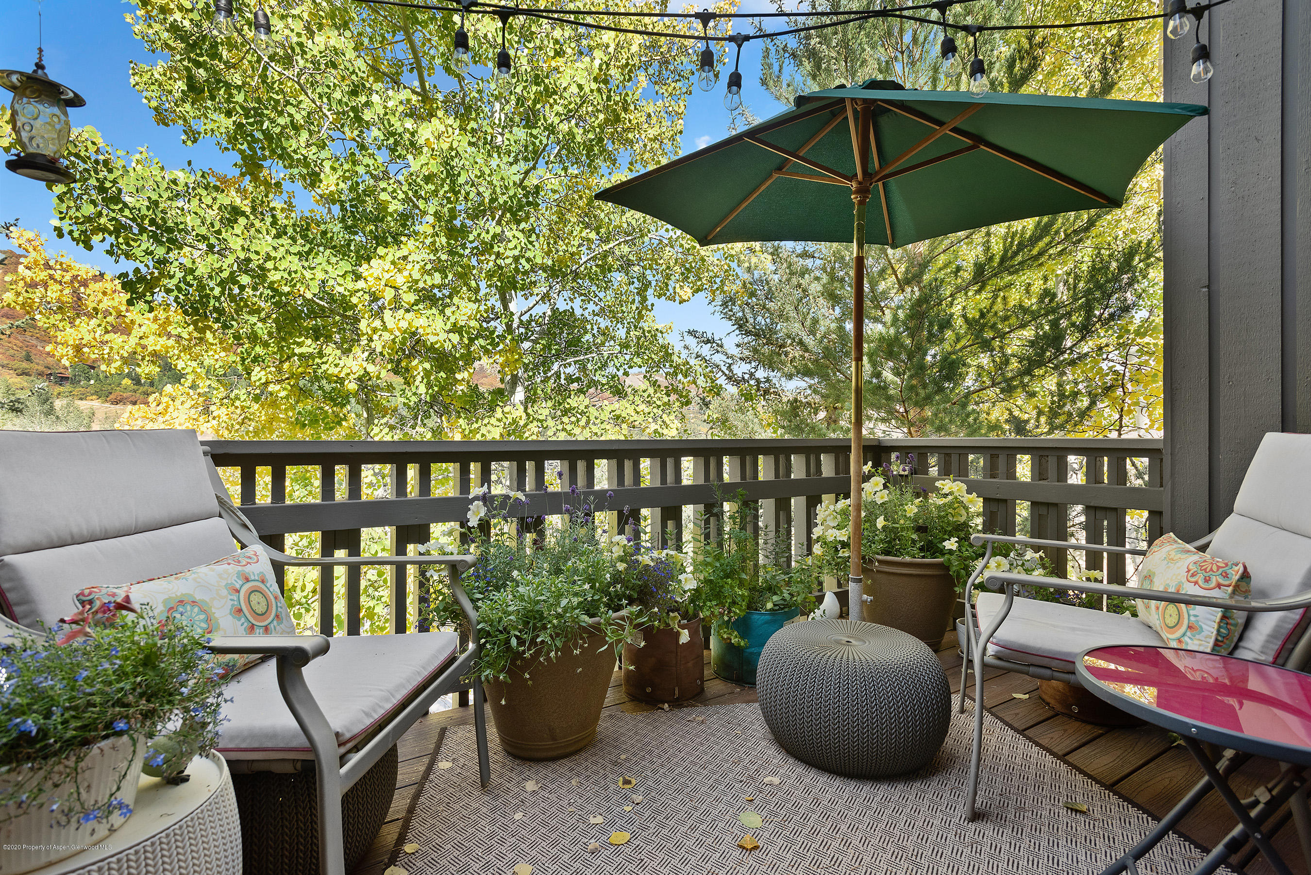 222 Meadow Ranch Road, Unit D4B Snowmass Village, CO 81615 - Photo 23 of 26 a view of a chair and tables in the patio