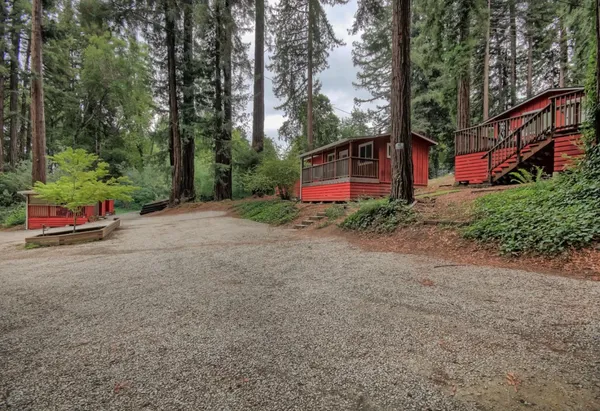 a view of a house with a street