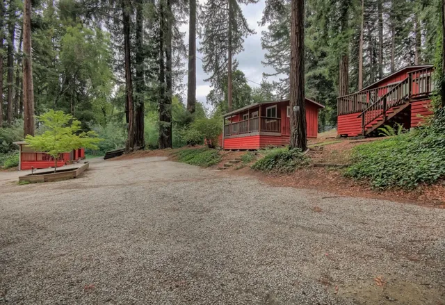 a view of a house with a street