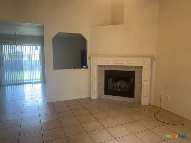 a view of a livingroom with a fireplace