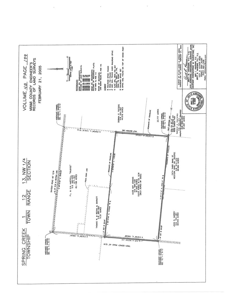0 Troy-Sidney Road Troy, OH 45373 - Photo 3 of 4 This detailed plat map outlines property boundaries and dimensions for an organized overview.