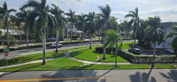 a park with lots of trees and slides