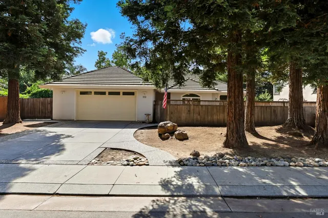a front view of a house with entertaining space