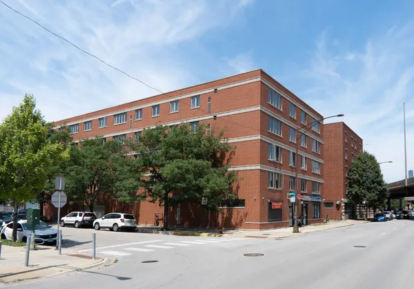 a front view of a building
