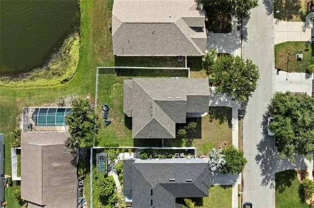 an aerial view of a house