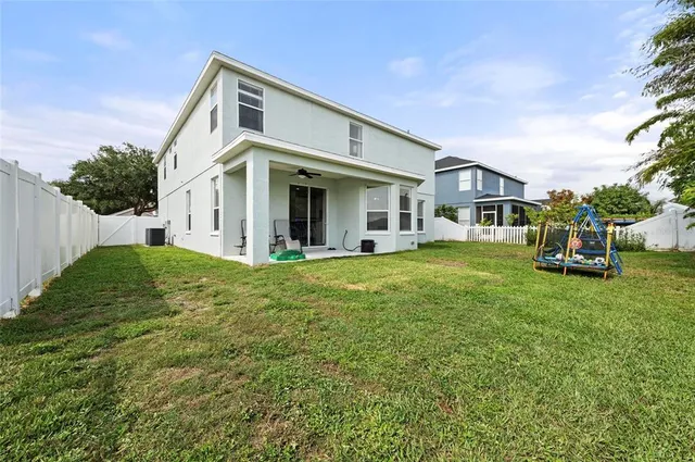 a view of a park with slide