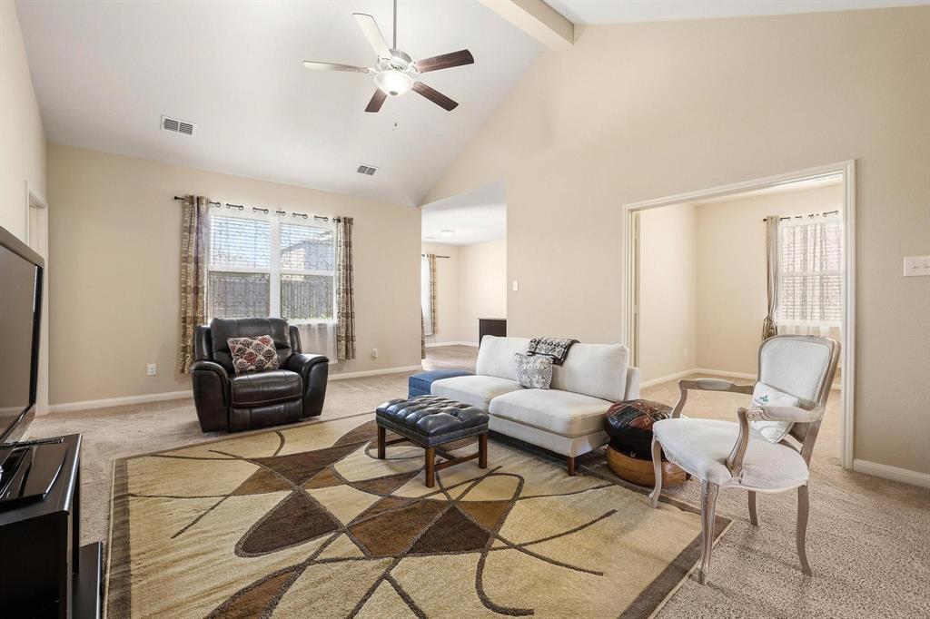 3005 Parker Road Anna, TX 75409 - Photo 6 of 33 Living area featuring light colored carpet and a ceiling fan