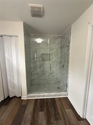 a bathroom with a shower