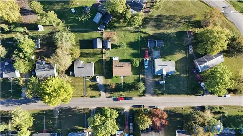 an aerial view of multiple house