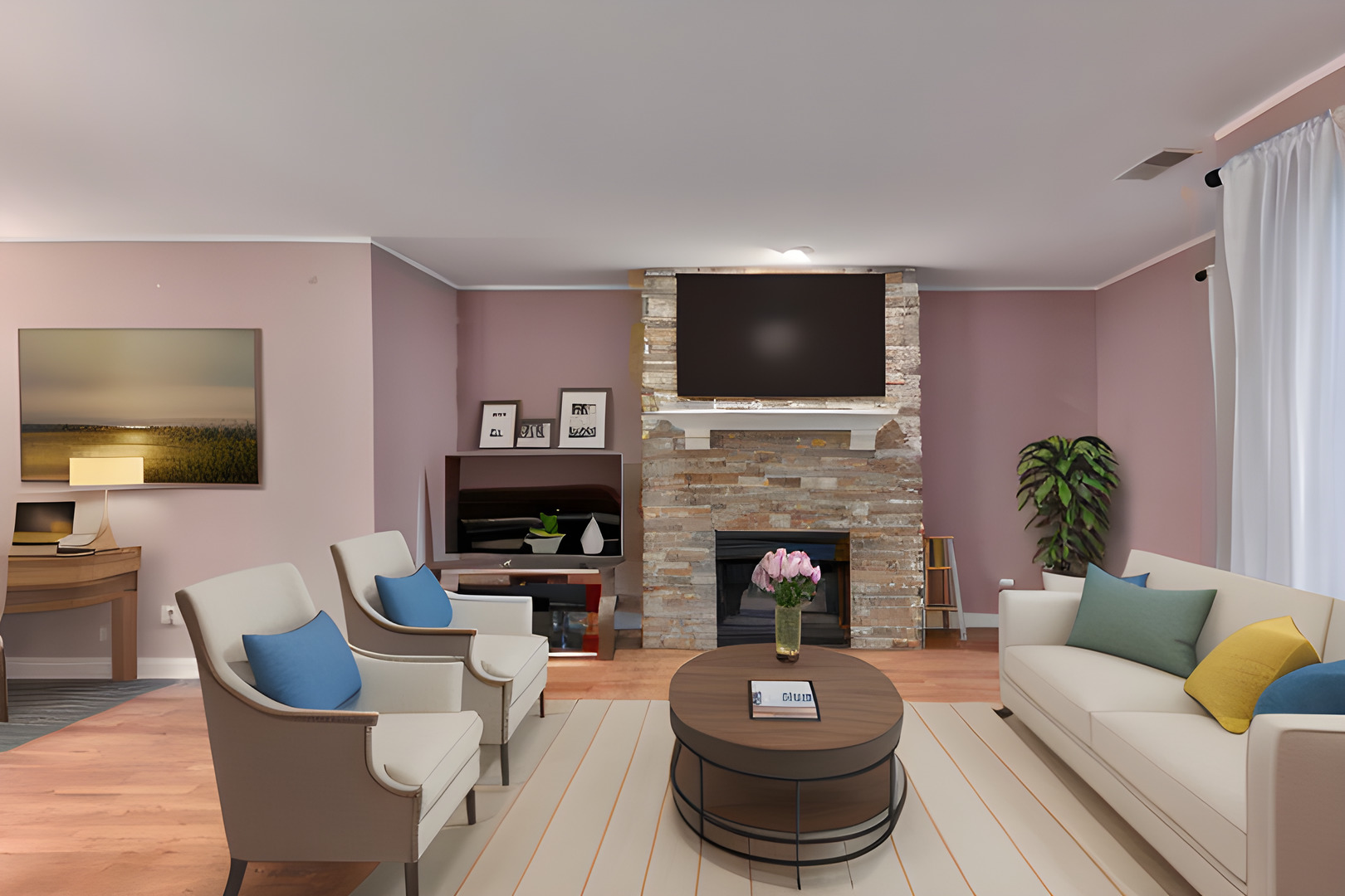 7746 North Sheridan Road, Unit 2L Chicago, IL 60626 - Photo 5 of 22 a living room with furniture a flat screen tv and a fireplace