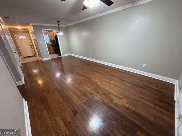 a view of a hallway with entryway