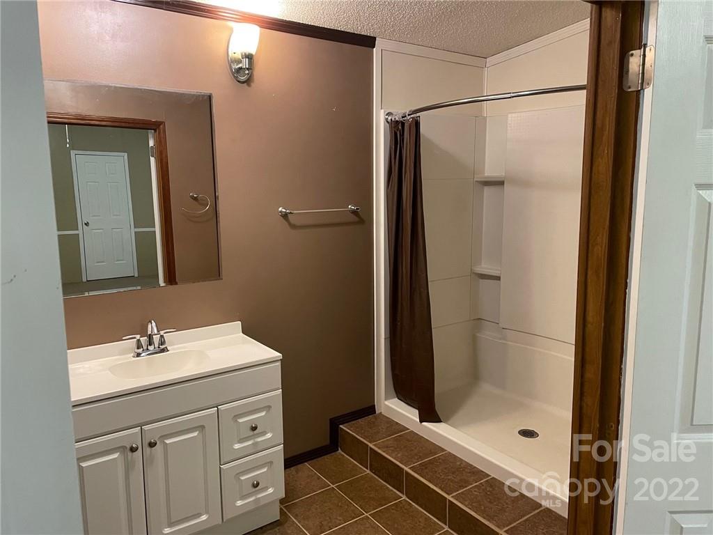 1682 Laughter Road Mill Spring, NC 28756 - Photo 9 of 24 a bathroom with a shower sink and mirror