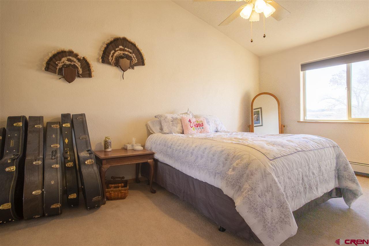 959 1200th Road Delta, CO 81416 - Photo 11 of 34 a spacious bedroom with a bed and chandelier