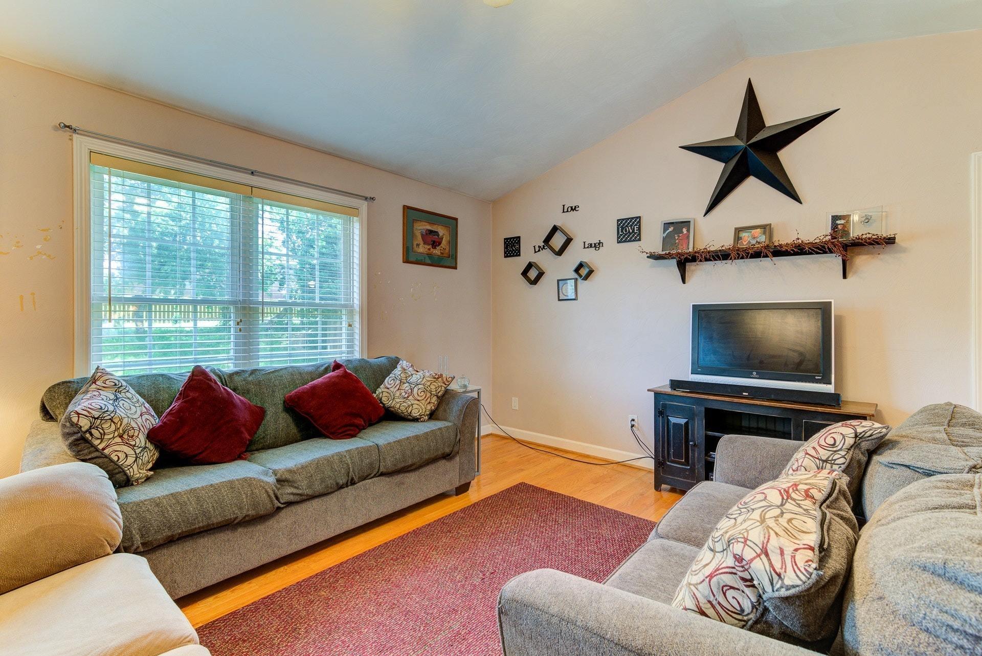 1744 Meadows Road Vinton, VA 24179 - Photo 7 of 36 a living room with furniture and a flat screen tv