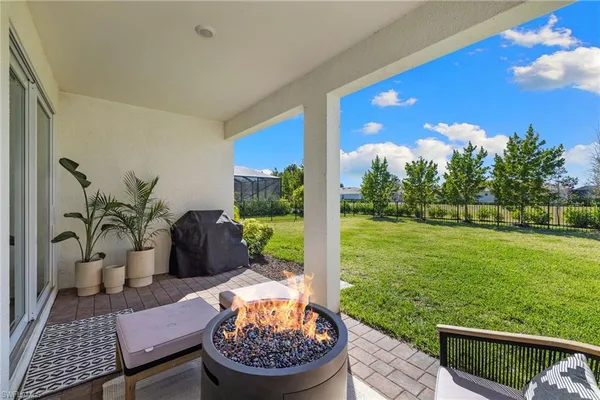 a outdoor space with furniture