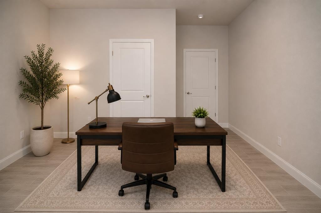 1804 Mensa Drive Haslet, TX 76052 - Photo 17 of 30 Neutral wall tones with white trim, wood-finish flooring, and recessed ceiling lighting