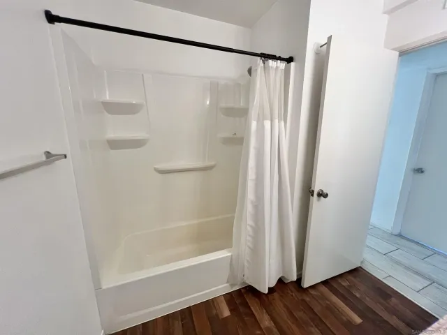 a bathroom with a shower